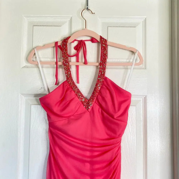 BLONDIE NITES Vintage Bubblegum Pink Formal Party Dress 1990s Y2K Size 4 Hoco - Picture 3 of 7